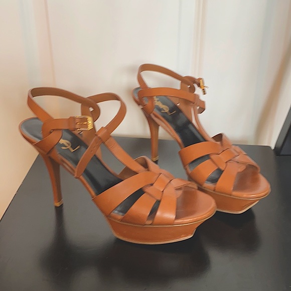 Saint Laurent platform heels size 38.5 cognac